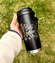 Personalisierter Best Mom | LEO Muster Kaffee Becher mit Name | To-Go Becher mit 2 Trinkfunktionen & Trageschlaufe | 500 ml