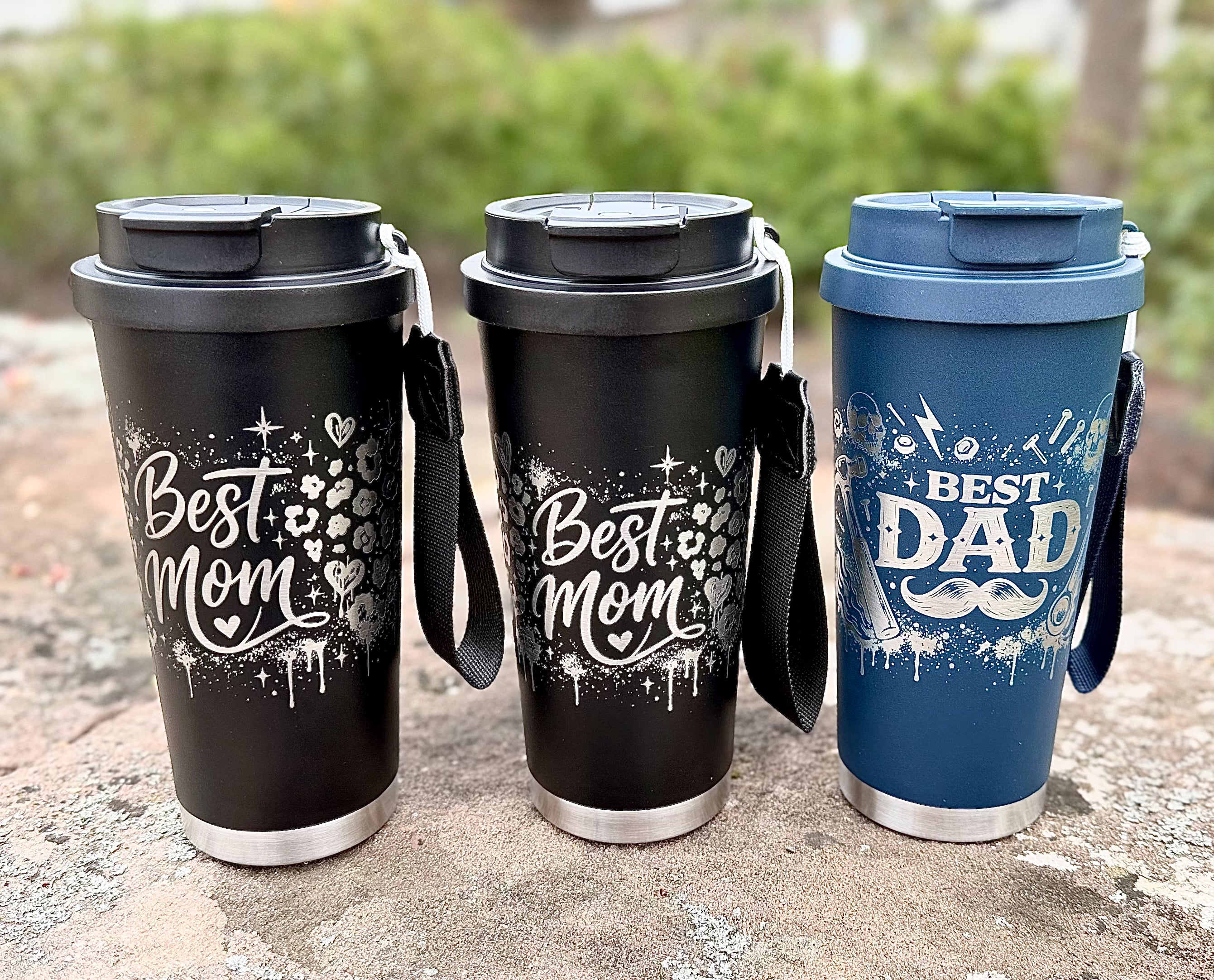 Personalisierter Best Dad | Kaffee Becher mit Name | To-Go Becher mit 2 Trinkfunktionen & Trageschlaufe | 500 ml (Kopie)