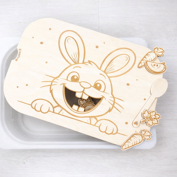 Aktivitätsplatte für Trofastbox | Hase füttern