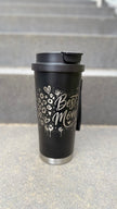 Personalisierter Best Mom | LEO Muster Kaffee Becher mit Name | To-Go Becher mit 2 Trinkfunktionen & Trageschlaufe | 500 ml
