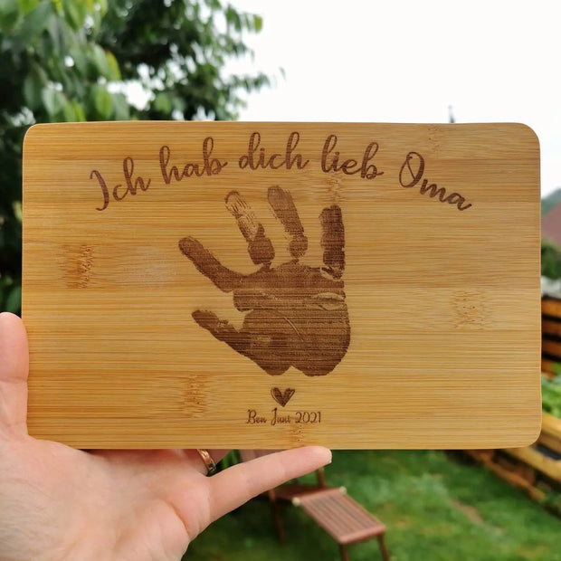 Frühstücksbrett Design 1 - mit "originalen Abdrücken" Kreativio