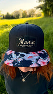 Personalisierte Basecap Flower | individuelles Lederlabel mit Wunschmotiv | Lederpatch | Cap | Muttertagsgeschenk