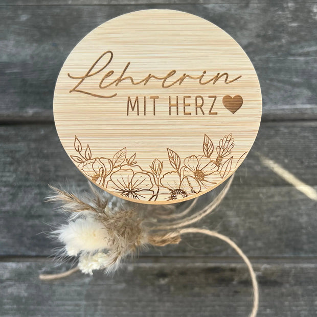 Geschenkglas "Lehrerin mit Herz" Kreativio