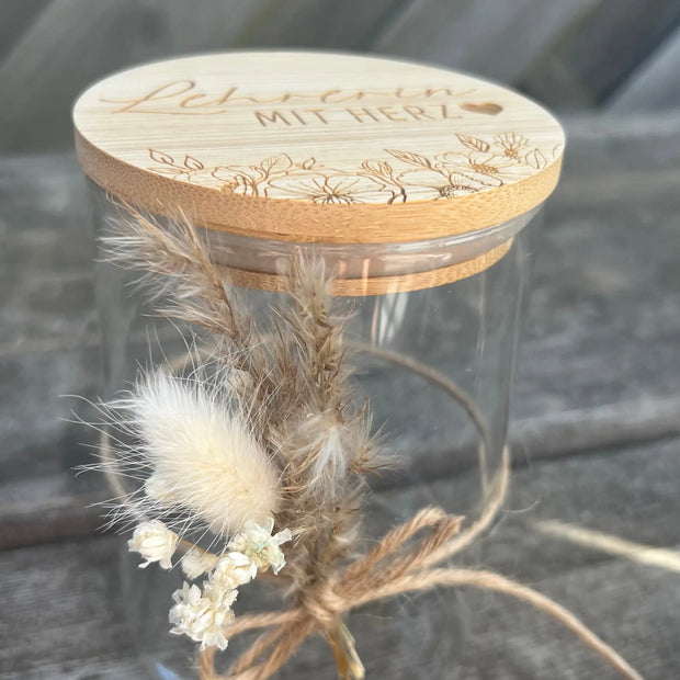 Geschenkglas "Lehrerin mit Herz" Kreativio