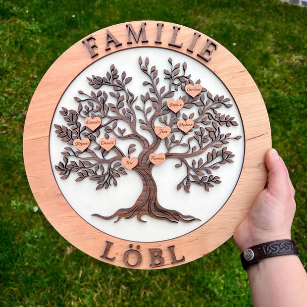 Stammbaum aus Holz Deluxe - Ø 29 cm Kreativio