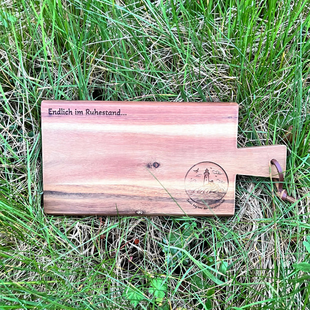 Akazien-Schneidebrett „Ruhestand Leuchtturm“ Kreativio
