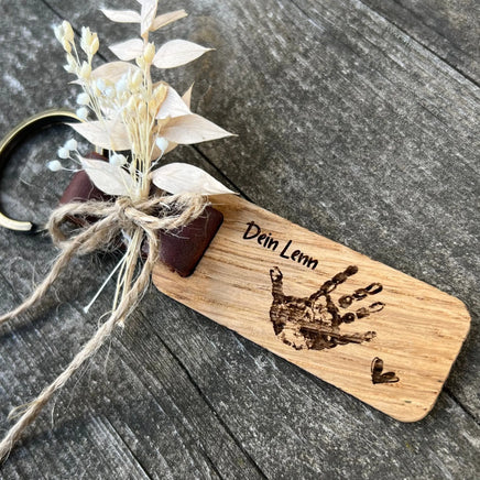 Schlüsselanhänger Lederband - "Deine originalen Abdrücke" Kreativio