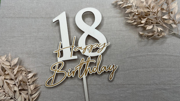 Tortenstecker „Happy Birthday“ Zahl Kreativio