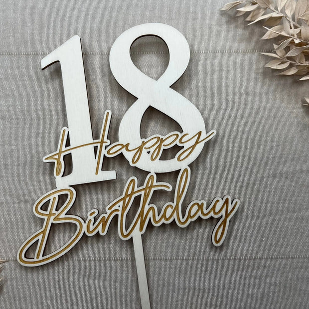 Tortenstecker „Happy Birthday“ Zahl Kreativio