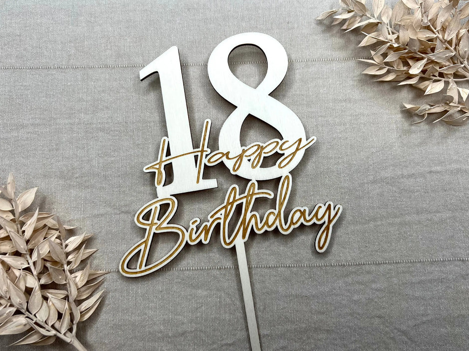 Tortenstecker „Happy Birthday“ Zahl Kreativio