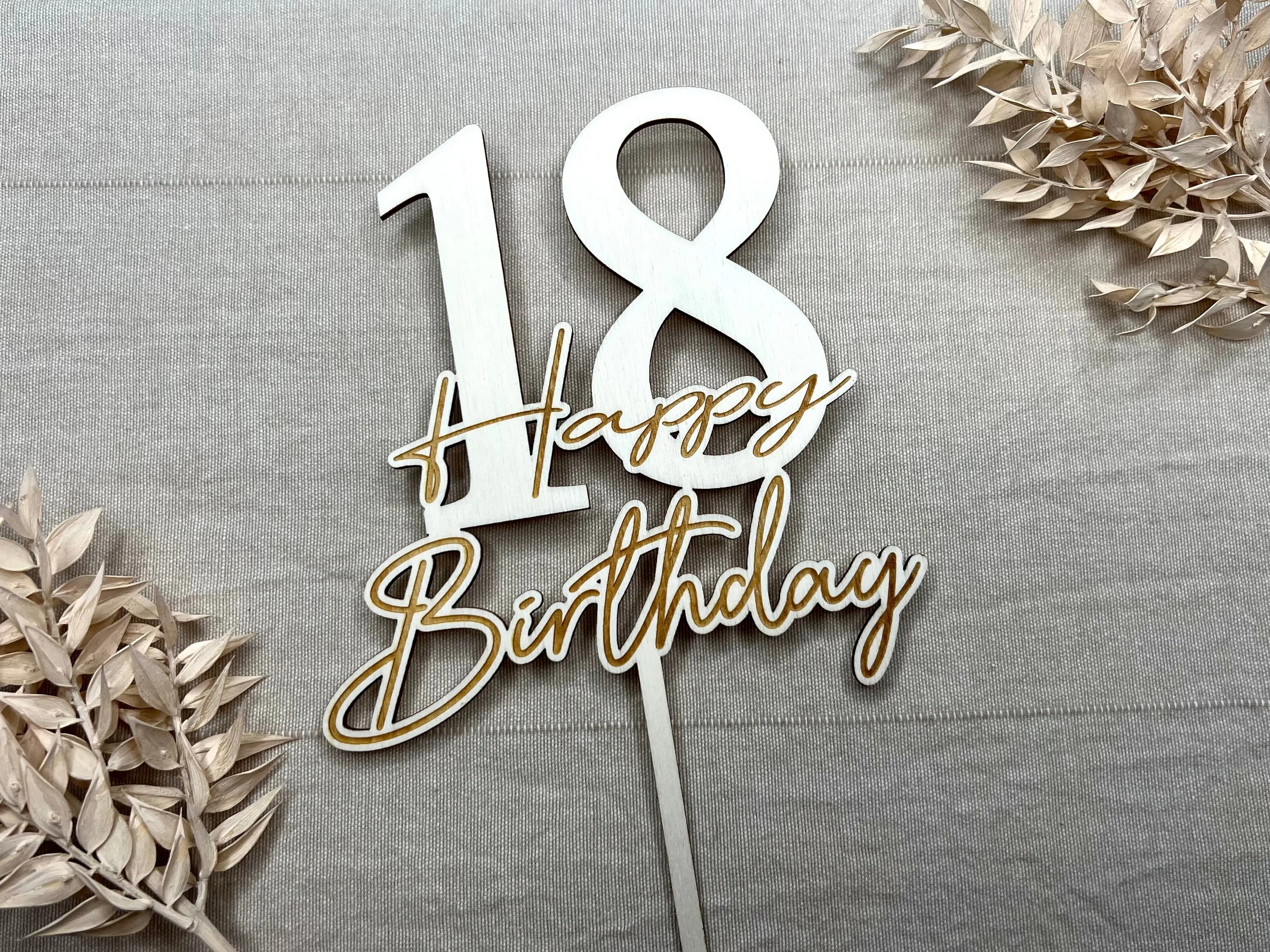 Tortenstecker „Happy Birthday“ Zahl Kreativio