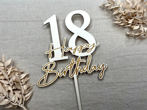 Tortenstecker „Happy Birthday“ Zahl Kreativio