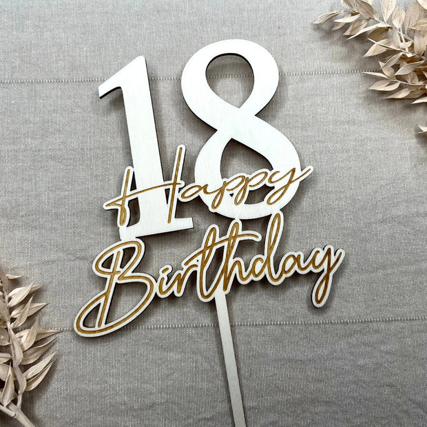 Tortenstecker „Happy Birthday“ Zahl Kreativio