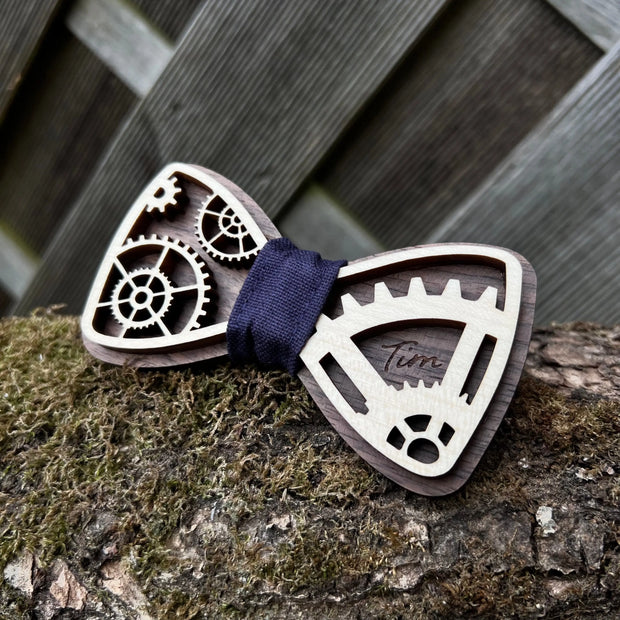 Herren Holzfliege "Steampunk" aus Vollholz Kreativio