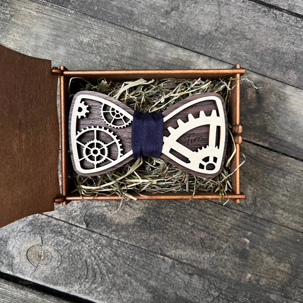 Herren Holzfliege "Steampunk" aus Vollholz Kreativio