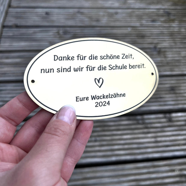 Personalisiertes Schild in Metallic-Opktik Kreativio