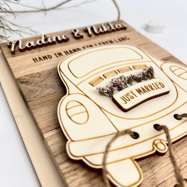 Geldgeschenk „Just Married“ mit Wunschtext Kreativio