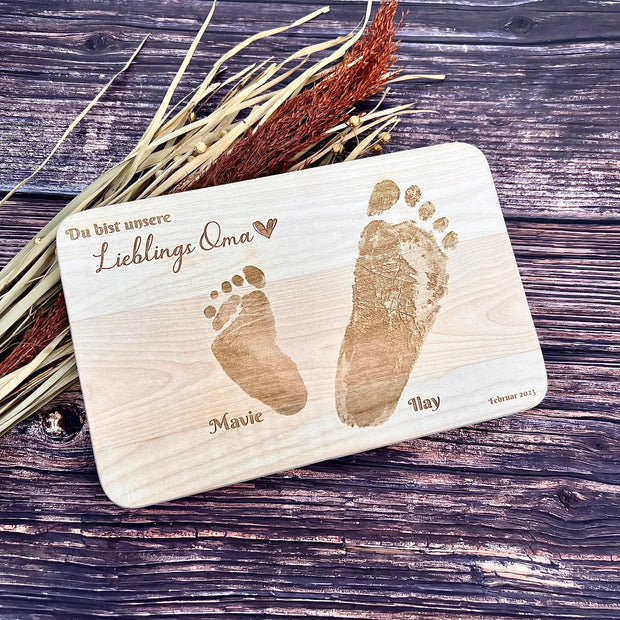 Frühstücksbrett Design 3- mit "originalen Abdrücken" Kreativio