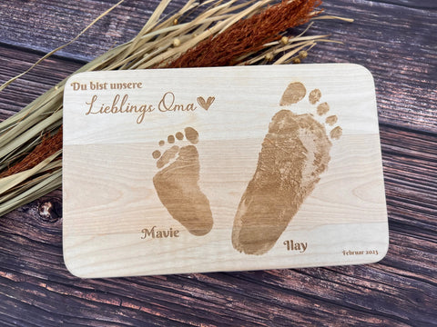 Frühstücksbrett Design 3- mit "originalen Abdrücken" Kreativio