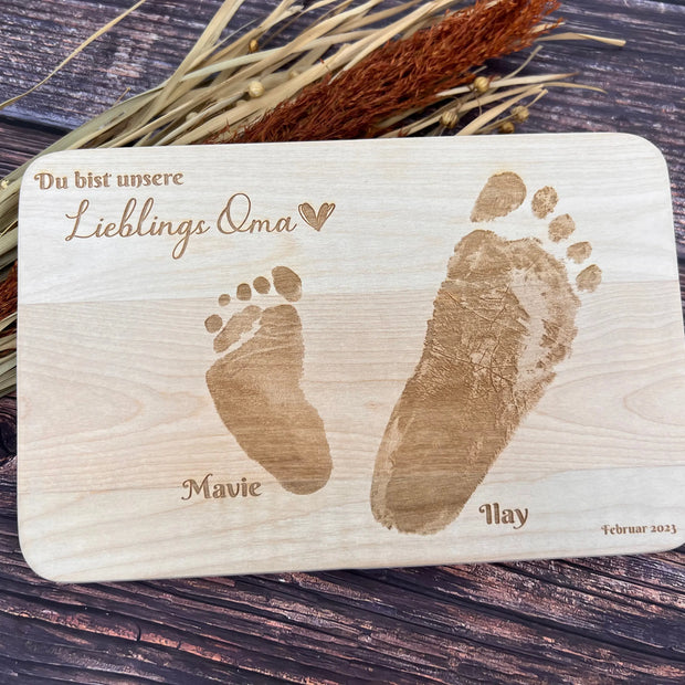 Frühstücksbrett Design 3- mit "originalen Abdrücken" Kreativio