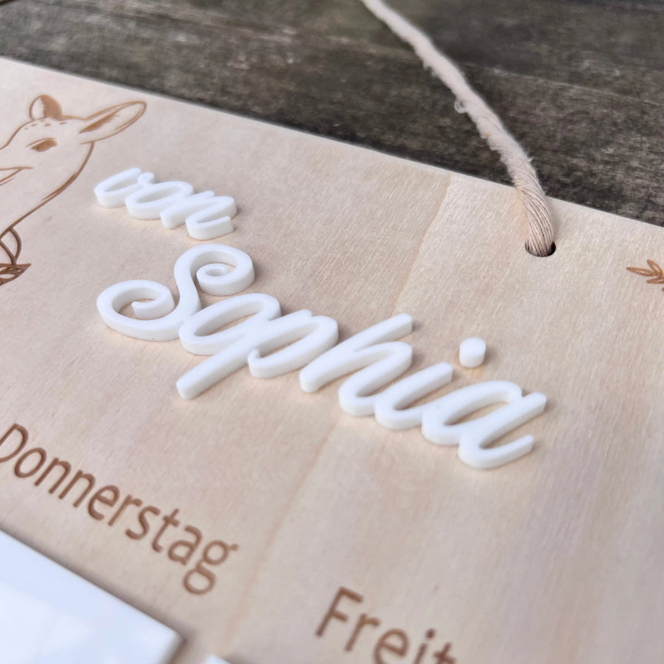 Abwischbarer Stundenplan 