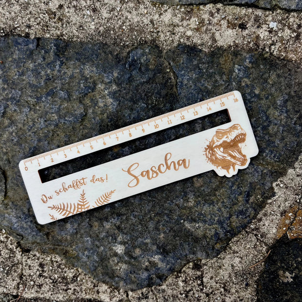 Lesehilfe "T-Rex" mit Wunschtext Kreativio