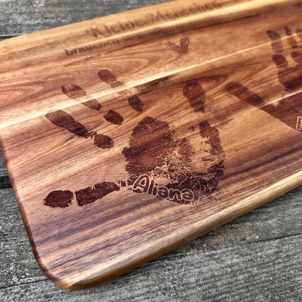 Frühstücksbrett "Herz" - "mit originalen Abdrücken" Kreativio