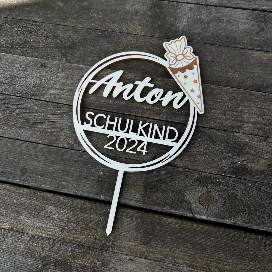 Tortenstecker „Schulkind“ mit Schultüte Kreativio