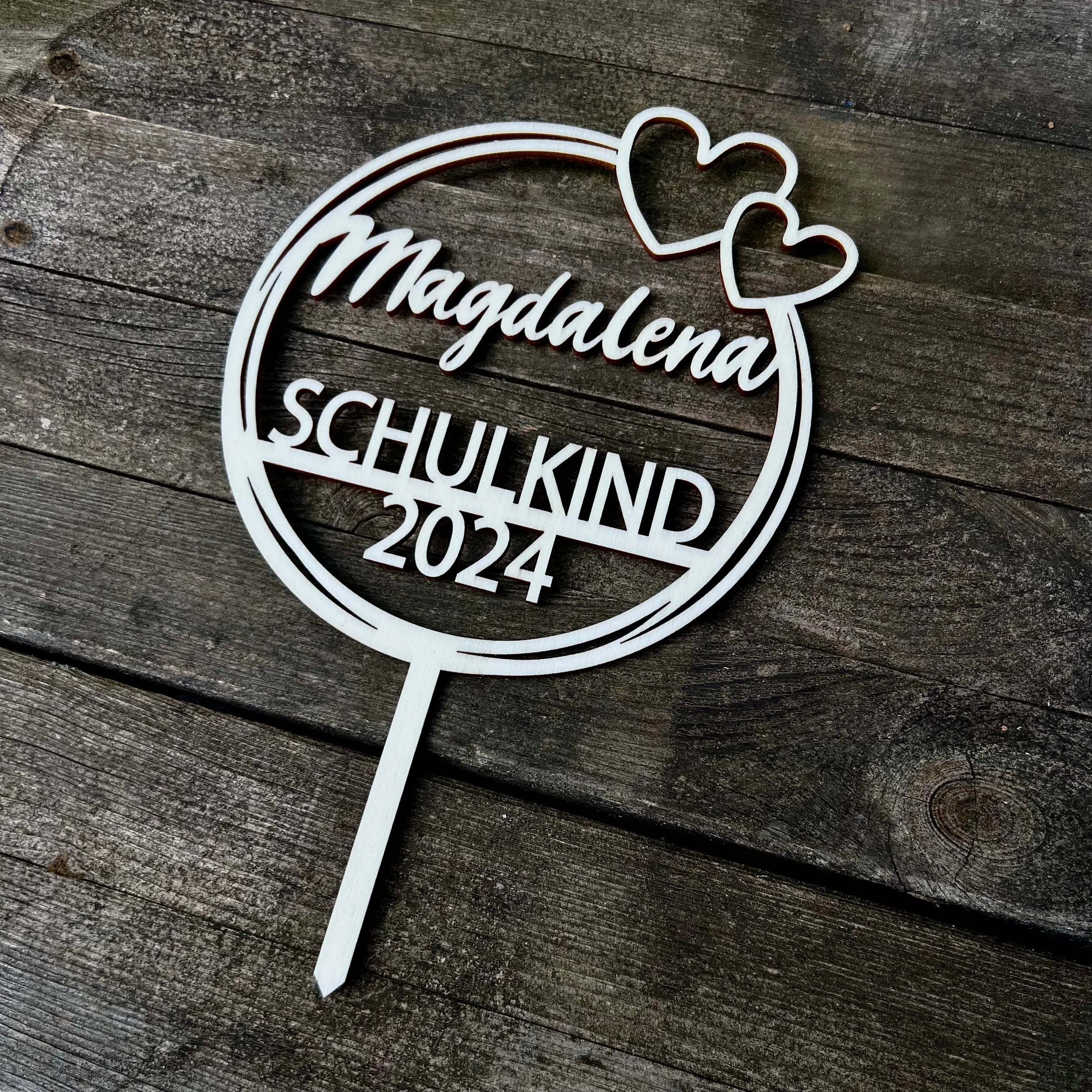 Tortenstecker „Schulkind“ mit Herzchen Kreativio