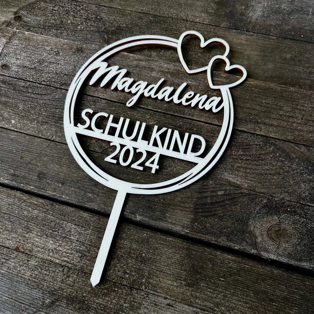 Tortenstecker „Schulkind“ mit Herzchen Kreativio