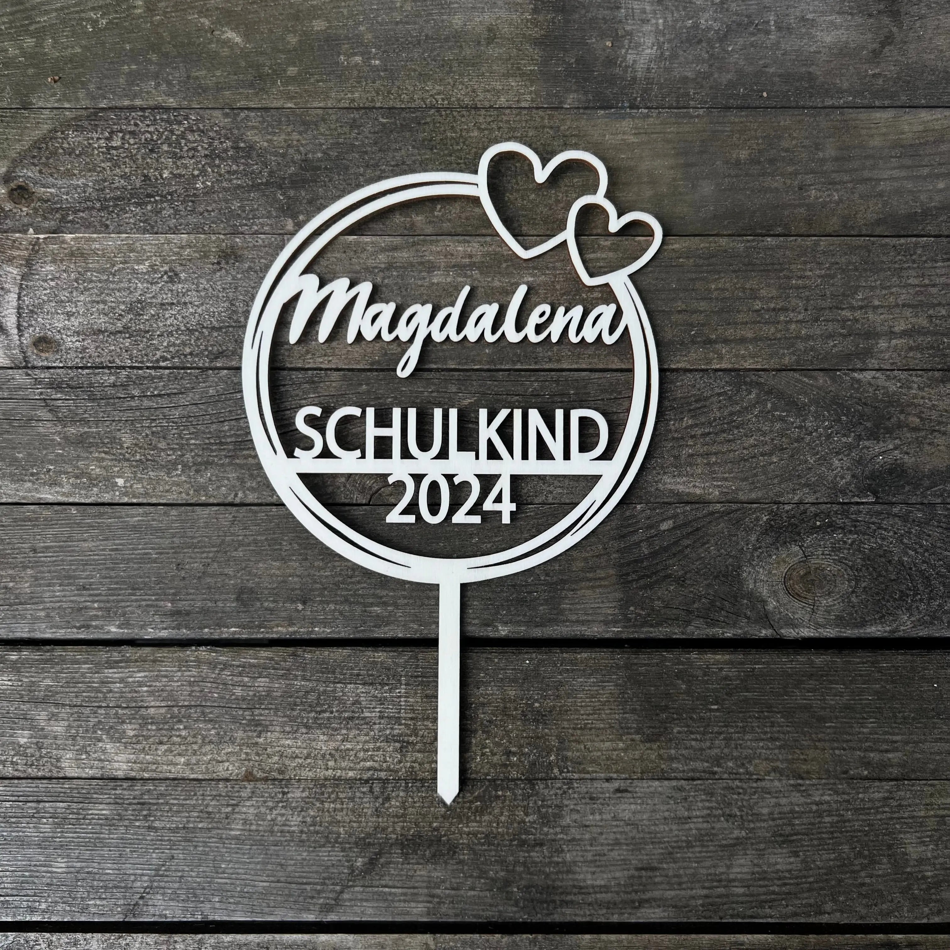 Tortenstecker „Schulkind“ mit Herzchen Kreativio