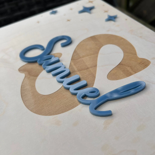 Erinnerungskiste "Sterne" mit Namen aus Acrylglas Kreativio