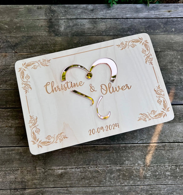 Erinnerungskiste "Herz" mit Spiegelglas Kreativio