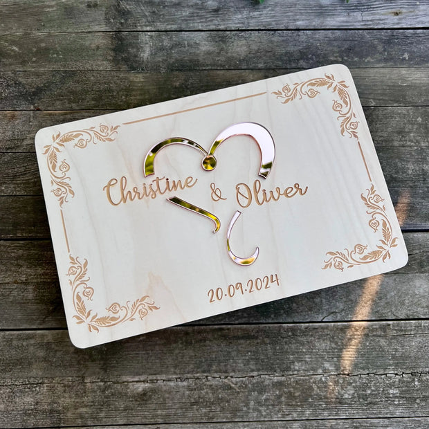 Erinnerungskiste "Herz" mit Spiegelglas Kreativio