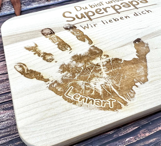 Frühstücksbrett Design 1 - mit "originalen Abdrücken" Kreativio