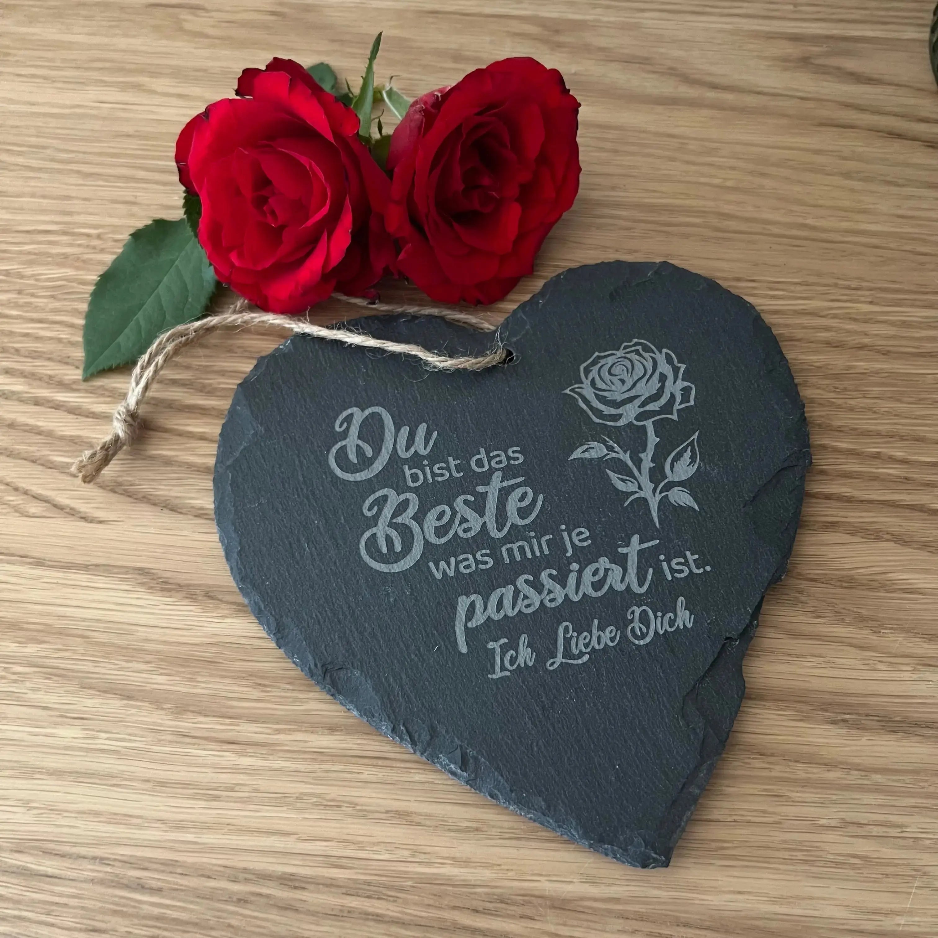 Trauerherz aus Schiefer – mit Wunschtext Kreativio