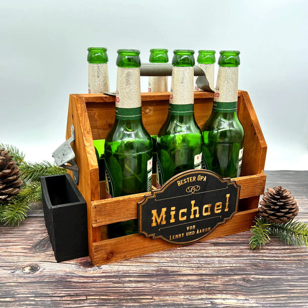 Holz Bierträger mit Personalisierung Kreativio