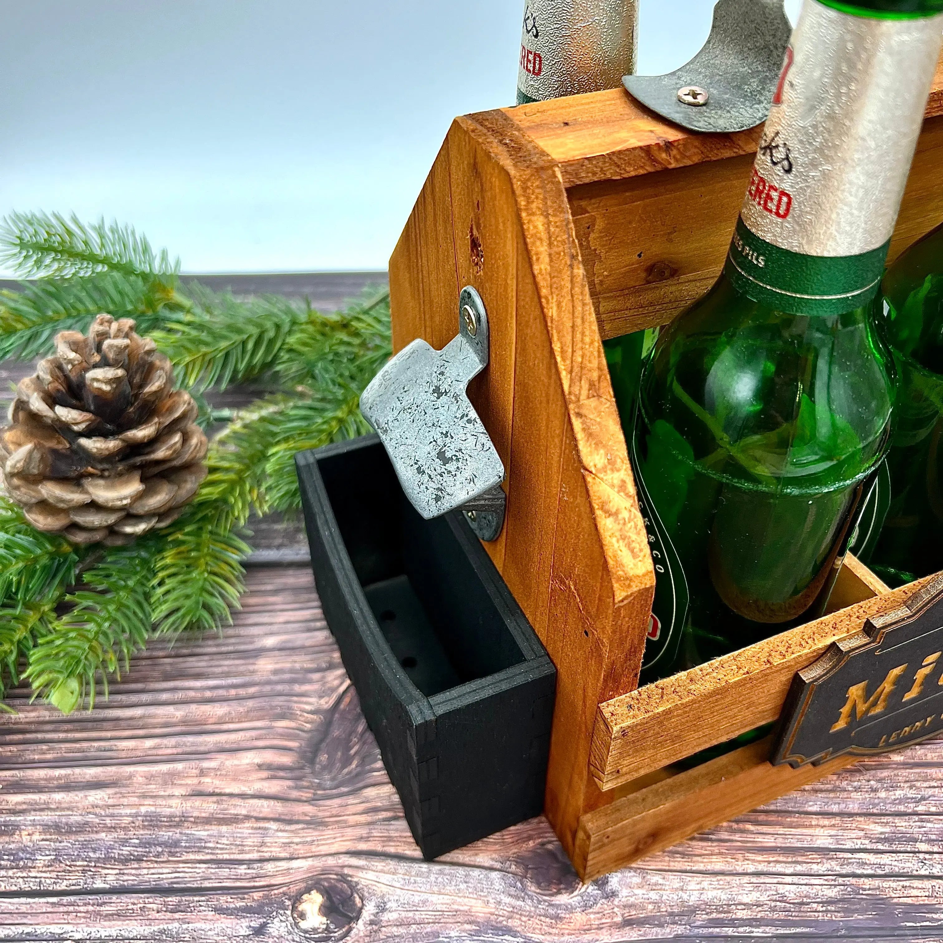 Holz Bierträger mit Personalisierung Kreativio