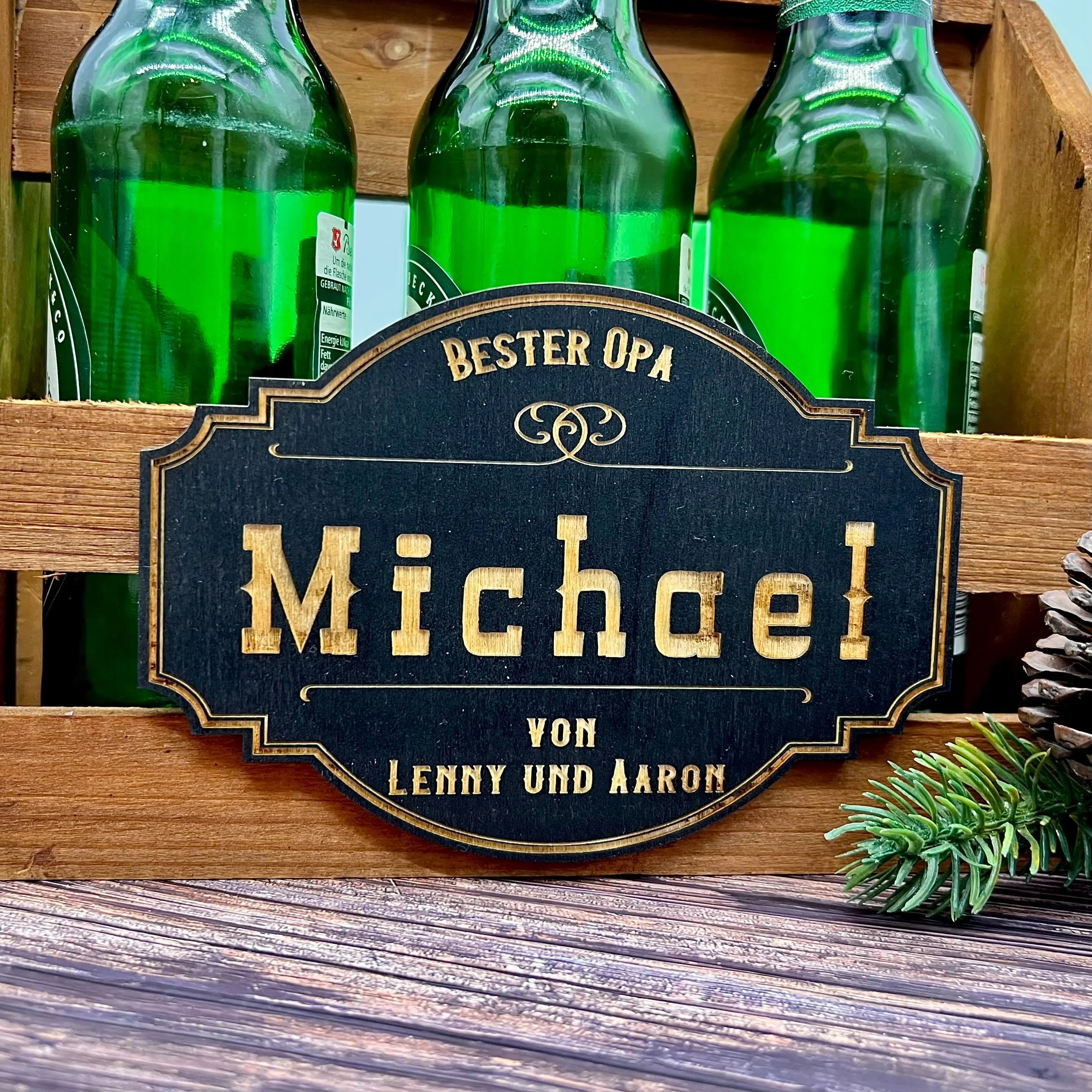 Holz Bierträger mit Personalisierung Kreativio