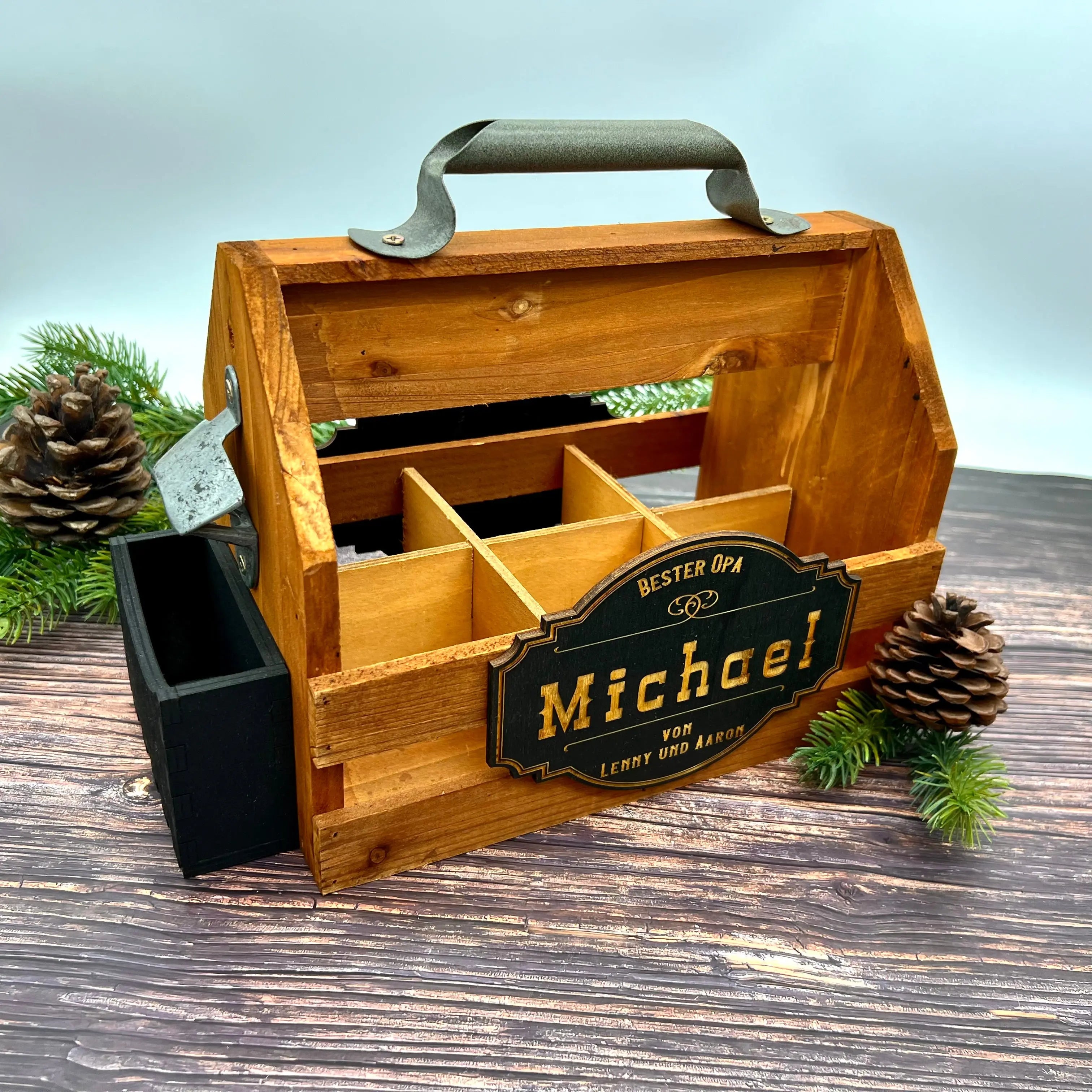 Holz Bierträger mit Personalisierung Kreativio