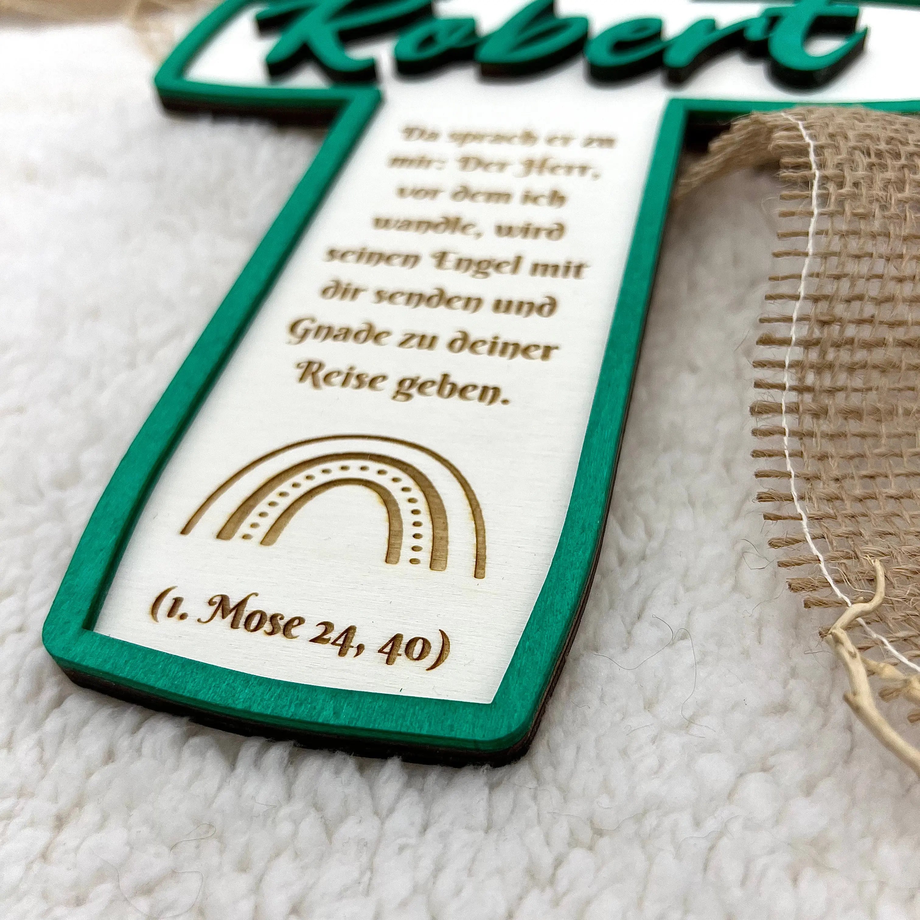 Taufkreuz mit individueller Gravur  – personalisiert mit Name, Datum & Bibelvers Kreativio