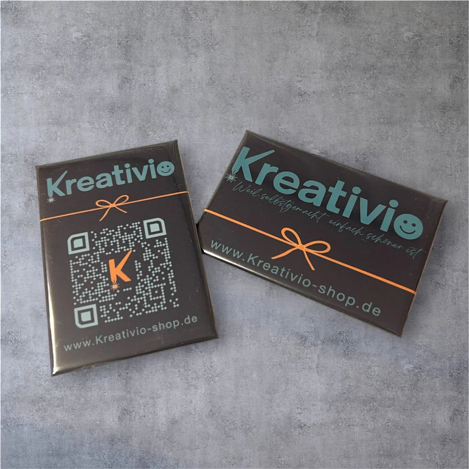 Firmenmagnet mit Logo – optional mit QR-Code oder NFC-Chip Kreativio